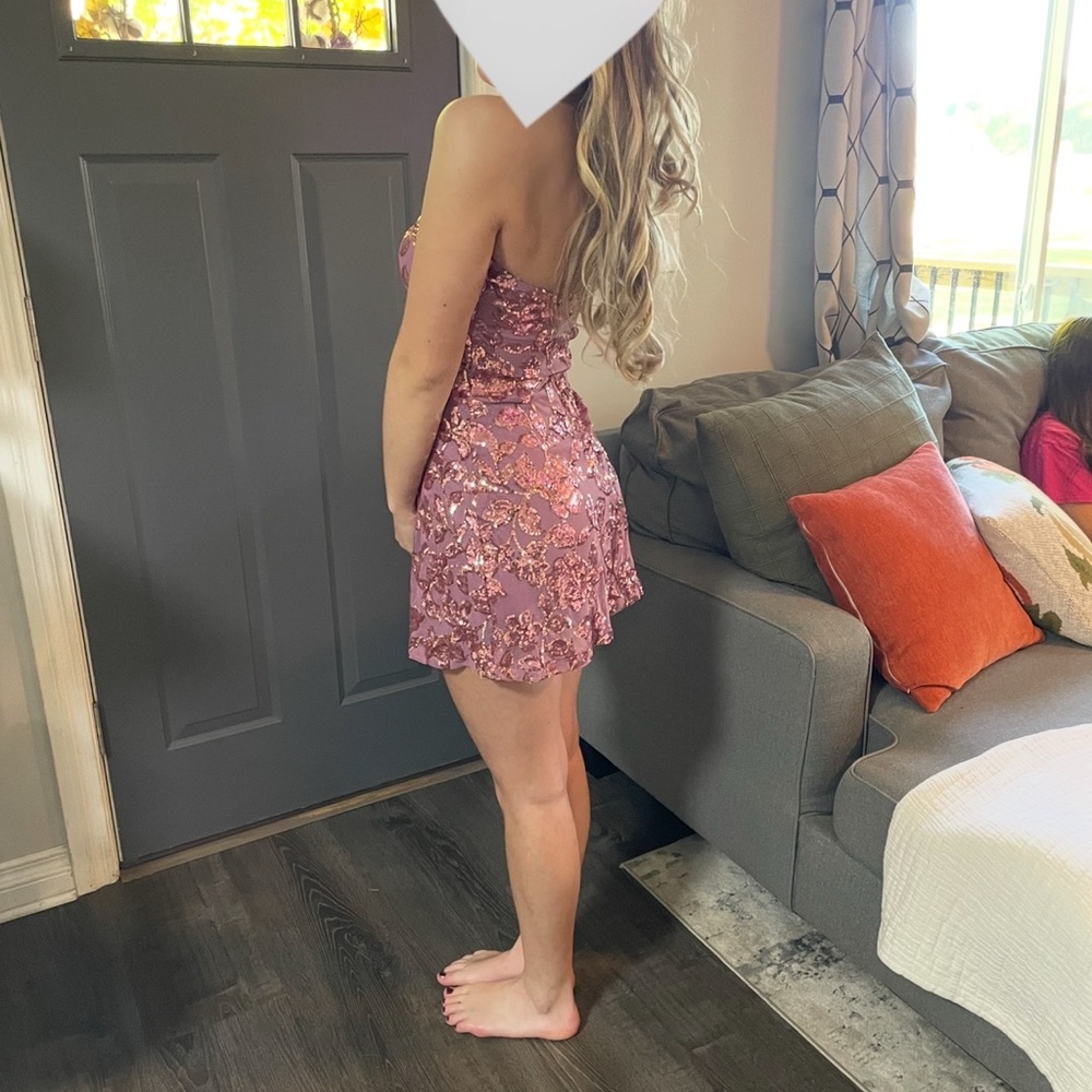 Pink Floral Windsor Strapless Dress